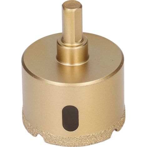 Trépan diamanté acier carbone 50mm pour carrelage porcelaine verre, embout triangulaire perceuse ouvre-trou céramique (1/5)
