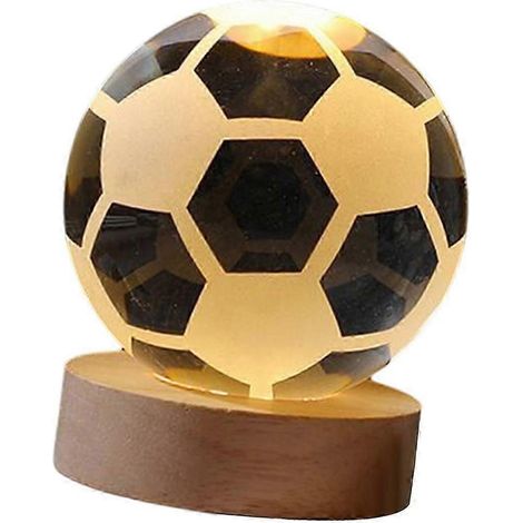 Lampe de table veilleuse boule de verre 3D, jouet éducatif pour bureau, cadeau d'anniversaire-Football