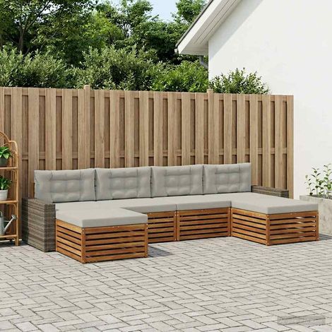 vidaXL Sofagarnituren mit Kissen 6 pcs Massivholz Akazie (1/5)