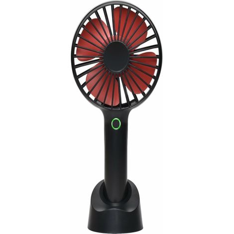 Ventilador portátil recargable Irovami Mini de 2500 mAh – 4 velocidades, base desmontable, funcionamiento silencioso – Negro – Para el hogar, la oficina y los viajes (1/4)