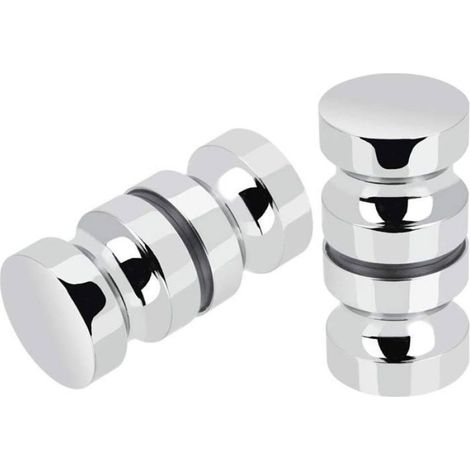 Lot de 2 poignées de porte de douche bain, 30 mm, blanc (1/5)