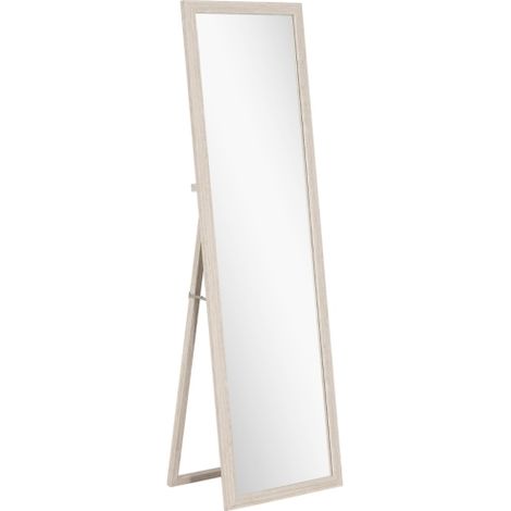 Specchio verticale da terra o da parete 160 x 50 cm – Grande specchio rettangolare con cornice bianca, ideale per bagno, cabina armadio, corridoio o soggiorno