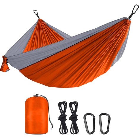 Hamac de camping – capacité de charge de 150 kg, utilisation par une seule personne, léger et portable, rapide à installer, matériau en nylon respirant – parfait pour le camping en plein air, la rando (1/5)