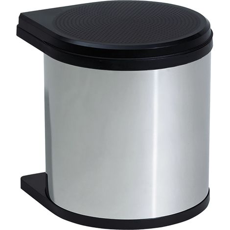 Hailo Einbaumülleimer Mono - Abfalleimer 12 Liter mit Deckel, Metall/Kunststoff (1/6)