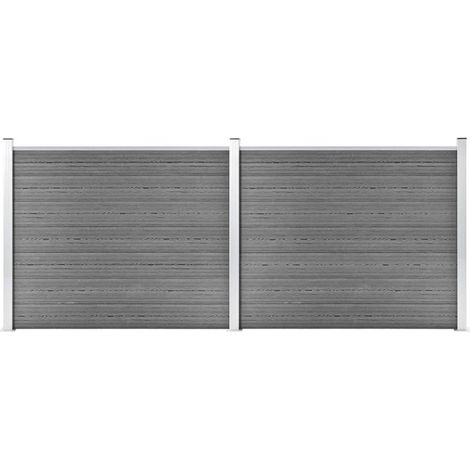 Zaunelement Set WPC 353x146 cm Grau