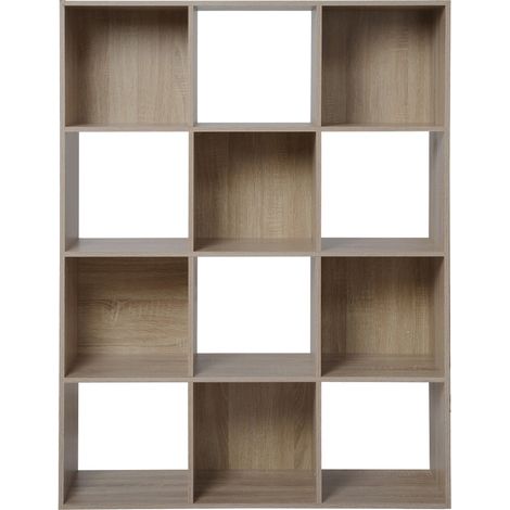 Calicosy – Étagère de rangement 12 cases – Dimensions 93.3 x 29.8 x 124.2 cm – Panneaux de particules 12mm – Style contemporain (1/5)