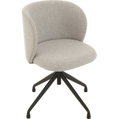 Chaise grise pivotante design en bois assise confortable - Gris clair tissu (1/5)