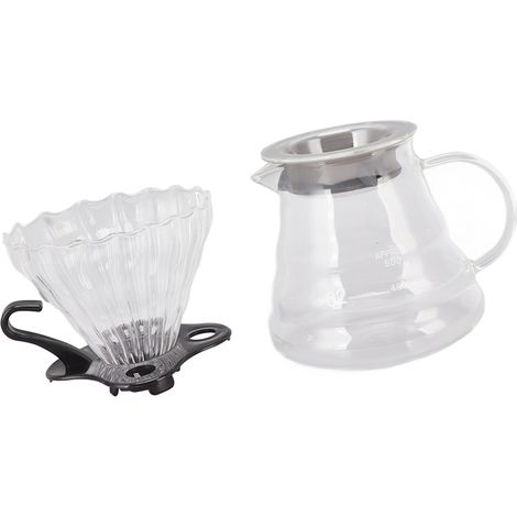 Cafetière à filtre en verre de 600 ml avec dosette et filtre en papier pour la maison (1/5)