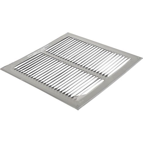 Anjos Ventilation – Grille aération VMC aluminium brut 300x300 – Fixation par vis pré-percées – Protection contre intempéries – 6808 (1/2)