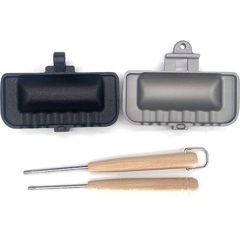 Appareil à sandwich Meiji détachable, léger et portable, idéal pour presser et sceller les bords d'une seule tranche de pain dans une poêle à sandwich. (1/5)