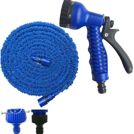 expandable Flexible Garden Hose, 50ft Durable Water Hose With 8 Function Spray Nozzle And Triple Layer Latex Core, Leakproof Lightweight Water Pip (1/4)