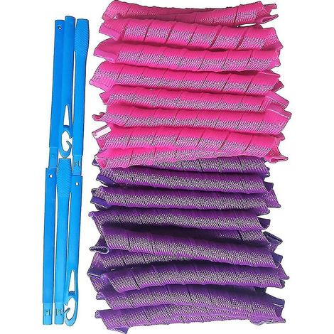 Bâtonnets à cheveux, lot de 40 bigoudis magiques et 1 peigne extra long pour coiffer les cheveux. (1/5)