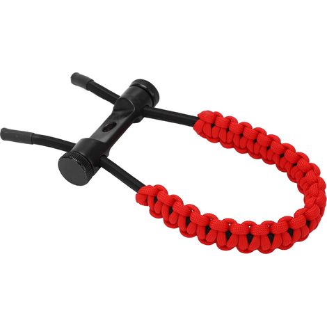 Sangle de Poignet Tressée Réglable pour Arc à Poulies - Accessoire d'Entraînement en Corde Rouge (1/5)