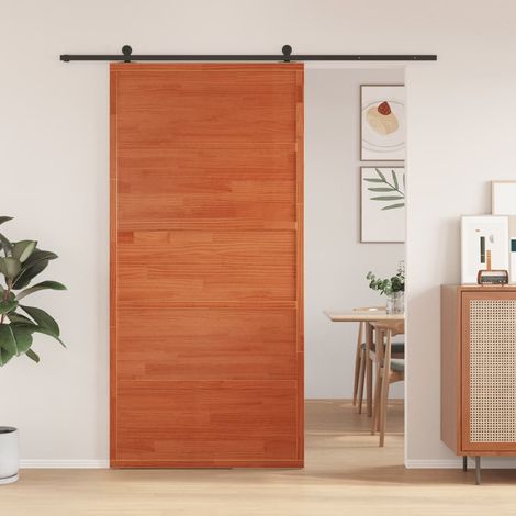 Puerta de granero madera maciza pino marrón miel 100x208 cm vidaXL