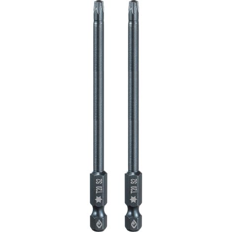 2 Pièce Embout de Tournevis Torx Magnétique, T20 1/4" Hex Tige Longueur 100mm Embout de Vissage Long Hexagonal en Acier S2 avec Trou pour Retirer les Vis de Fixation Outils (1/5)