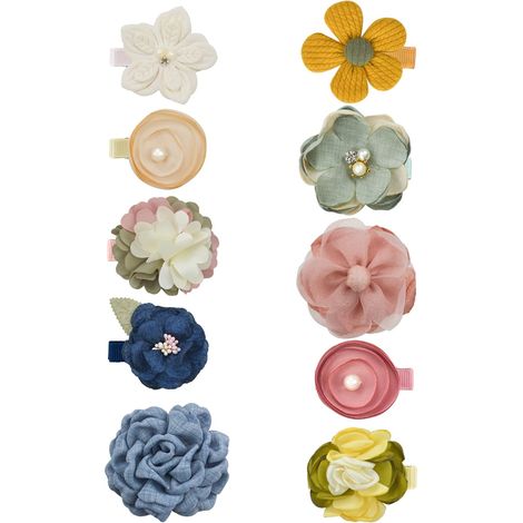 Lot de 10 pinces à cheveux fleuries en forme de petites marguerites pour bébés et jeunes enfants (1/5)