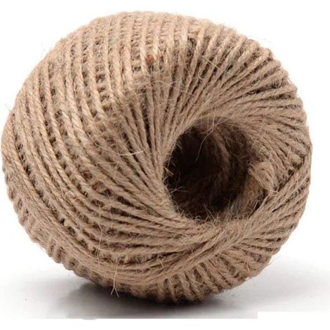 Corde de Jute,Naturelles Ficelle en Jute 100 mètres Wrap Cadeau Corde de Chanvre pour La Fleuristerie,Carte de Mariage,Artisanat de DIY,Maison,Applications d'emballage de Jardin (1/5)