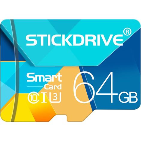 Carte micro 64Go- Convient aux caméras de surveillance, aux enregistreurs de conduite, aux téléphones portables et aux tablettes (1/5)