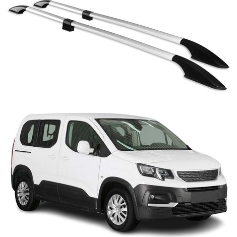 OMAC Barres de Toit longitudinales pour Peugeot Rifter 2019-2026 L1 Aluminium Gris (1/5)