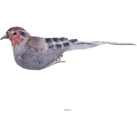 Joli oiseau artificiel avec pince, H 5 cm, L 4 cm, l 16 cm (1/3)