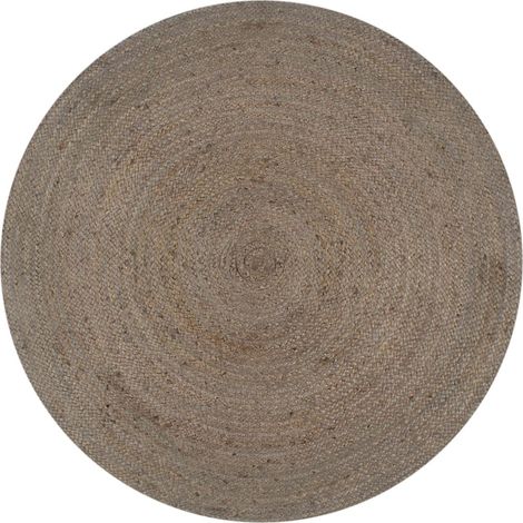 Tapis fait à la main Jute Rond 150cm Gris (1/5)