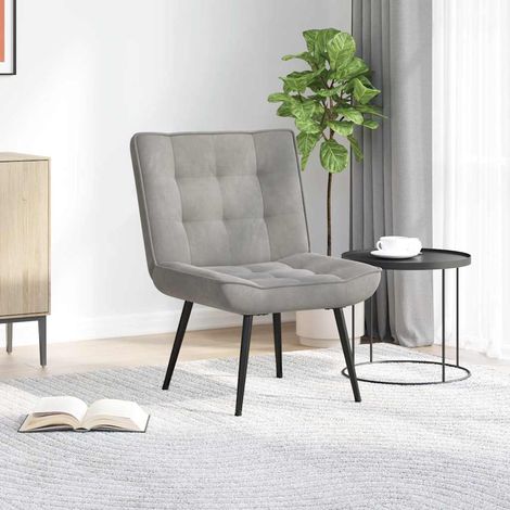 vidaXL Sillón de relax terciopelo gris claro 64x74x84 cm (1/5)