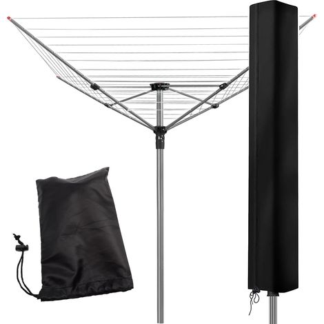 Housse Sechoir Parapluie Imperméable 160 x 15 x 15 CM, Rotatif Housse Sechoir Parapluie avec Fermeture Eclair Tissu Oxford 420D avec Revêtement PU Argenté, pour la Plupart des Séchoirs (1/5)