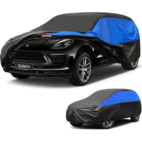 Housse de Voiture Imperméable et Respirante, Bâche pour Porsche Macan, Housse de Voiture Noire et Bleue, Bâche de Garage Complète pour Protéger de la Pluie, du Soleil et de la Poussière.,Convient pour (1/5)