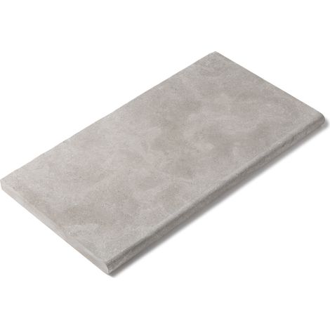 Margelle de piscine en pierre naturelle gris – 61x33x3 cm – Bord rond – Finition vieillie pour extérieur et intérieur (1/4)