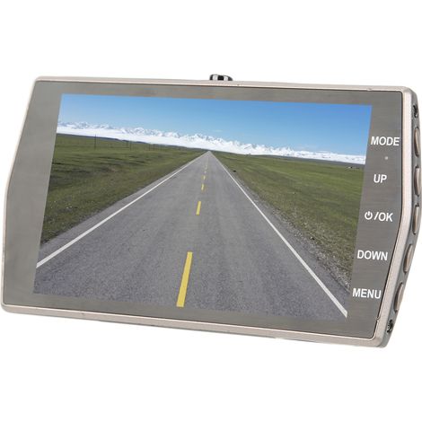 Caméra embarquée pour voiture avec écran IPS de 4 pouces, double objectif grand angle de 170°, résolution 1080p, noir universel. (1/5)