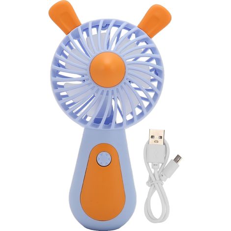Mini ventilateur portable USB rechargeable, 2 vitesses réglables, design ergonomique pour la main, poche ou voyage (1/5)