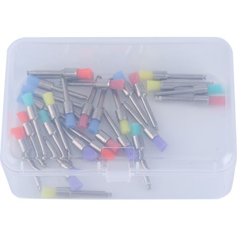 100pcs Mixed Color Nylon Brushes Flat Dental Polishing Polisher Brush
