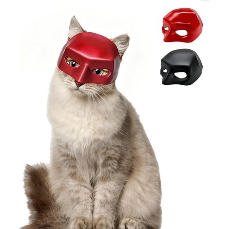 Stück Batman-Maske für Katzen – Halloween und Weihnachten, Haustierkostüm-Accessoires – Rot