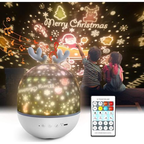 Baby-Nachtlicht, LED-Nachtlicht für Kinder, musikalische und leuchtende Lampe mit 360°-Drehung, 8 Liedern, 6 Projektionsfilmen, für Kinder, Babys, Schlafzimmer, Geschenke, Geburtstage (1/5)