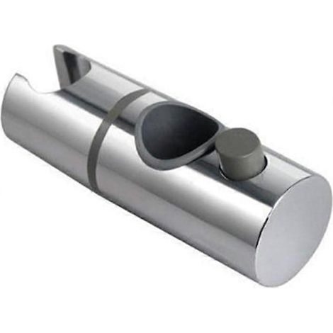 Support universel réglable pour pommeau de douche, chromé, pour rail de 19 à 25 mm de diamètre, avec système de rotation à 360° et pince coulissante. (1/5)