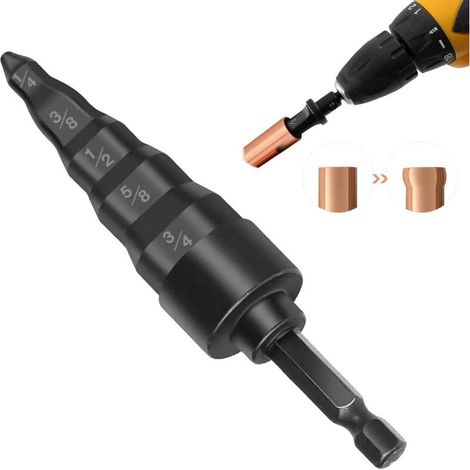 HVAC Repair Tool 5 in 1 Tube Expander – Drill Bit Set Copper Pipe Swaging Kit – 1/4 3/8 1/2 5/8 3/4 Inch Bits for Air Conditioner (1/5)