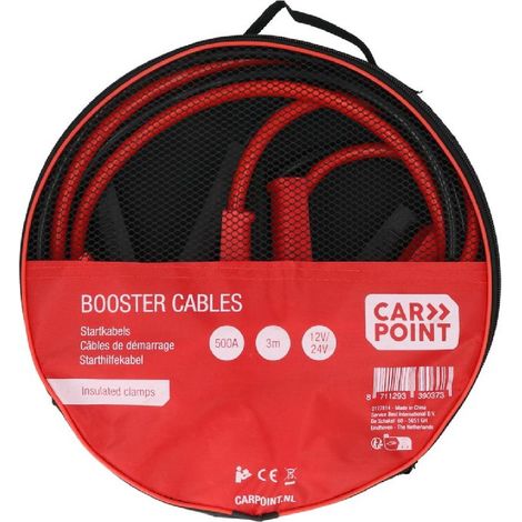 CABLES DE DEMARRAGE 500A 3M 12/24V (PINCES ISOLEES & POIGNEES) CARPOINT