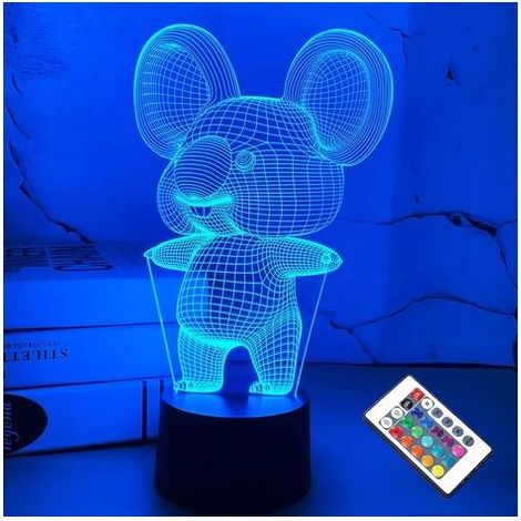 TAISHENGDA-3D Koala-Nachtlicht, Tierillusion, LED-Lampe für Kinderzimmerdekoration mit Fernbedienung, 16 wechselnde Farben, einzigartiges Geschenk zu Weihnachten, Halloween und Geburtstag für Kinder (1/5)
