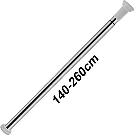 SWANEW Asta di tensione per doccia senza trapano Asta telescopica in acciaio inox 140-260 cm (1/4)
