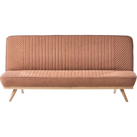 Sofa Bed 2 Seater KALFAFEL Fabric Golden Brown (1/5)