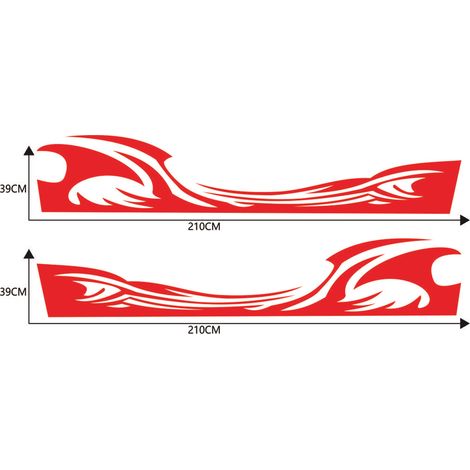 Autocollants latéraux pour carrosserie, graphismes de flammes ondulées, bandes adhésives universelles en vinyle imperméables, accessoires de décoration, camions, SUV. (1/5)