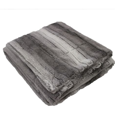 Plaid a poils 125 x 150 cm Noli gris (1/2)