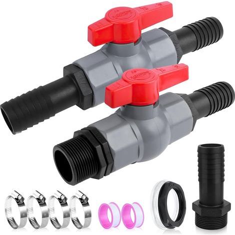 Poolventil – Kugelhahn mit Schlauchanschluss – 1 1/4" (32 mm) PVC-Absperrventil mit Innengewinde – Für den Pool- und Teichbau