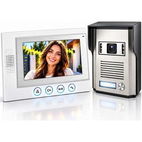 Kit Videocitofono 7" LCD a Colori Vivavoce Visione Notturna Apricancello (1/5)