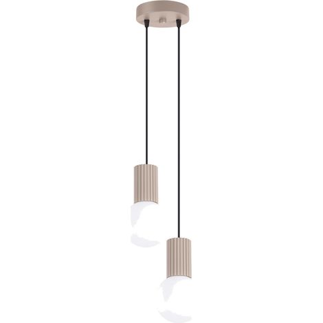 Suspensions Halo aluminium/verre taupe 2xG9 15cm Sollux (1/5)