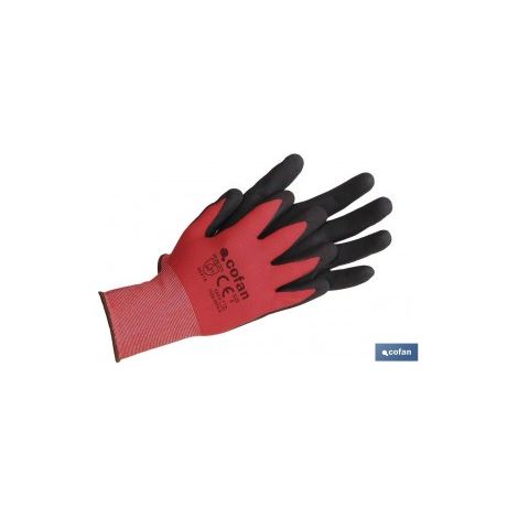 Pack mit 12 Sandy Coated Nitrilhandschuhen Größe 10