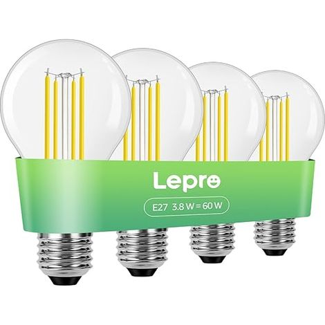 Ampoules LED E27 806LM 3.8 W 60 W Blanc Chaud 2700K A60 Forme Balle de Golf Angle de Faisceau 300 ° (1/5)