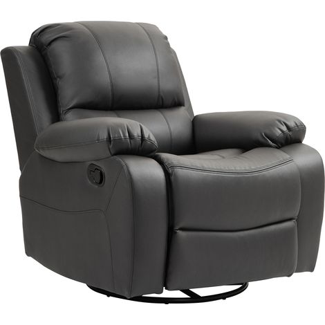 HOMCOM Relaxsessel Fernsehsessel mit Liegefunktion Liegesessel Sessel mit Verstellbarer Rückenlehne, Fußstütze Polstersessel aus Mikroraserstoff für Wohnzimmer Schlafzimmer, Schwarz (1/5)