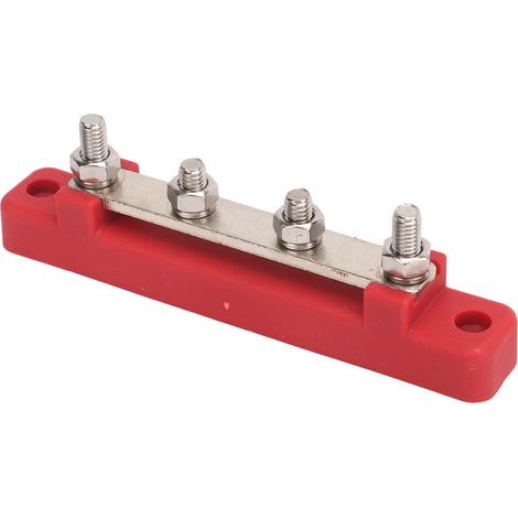 Bloc de distribution de bus 4 bornes 12V-48V 150A antirouille pour voiture, camion, camping-car, bateau, équipement industriel rouge (1/5)