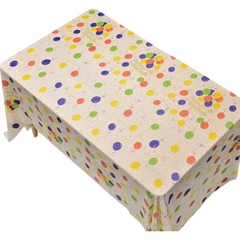 Lot de 3 nappes jetables en plastique « Joyeux anniversaire » arc-en-ciel (137 x 274 cm) pour pique-nique, anniversaire, mariage ou fête.